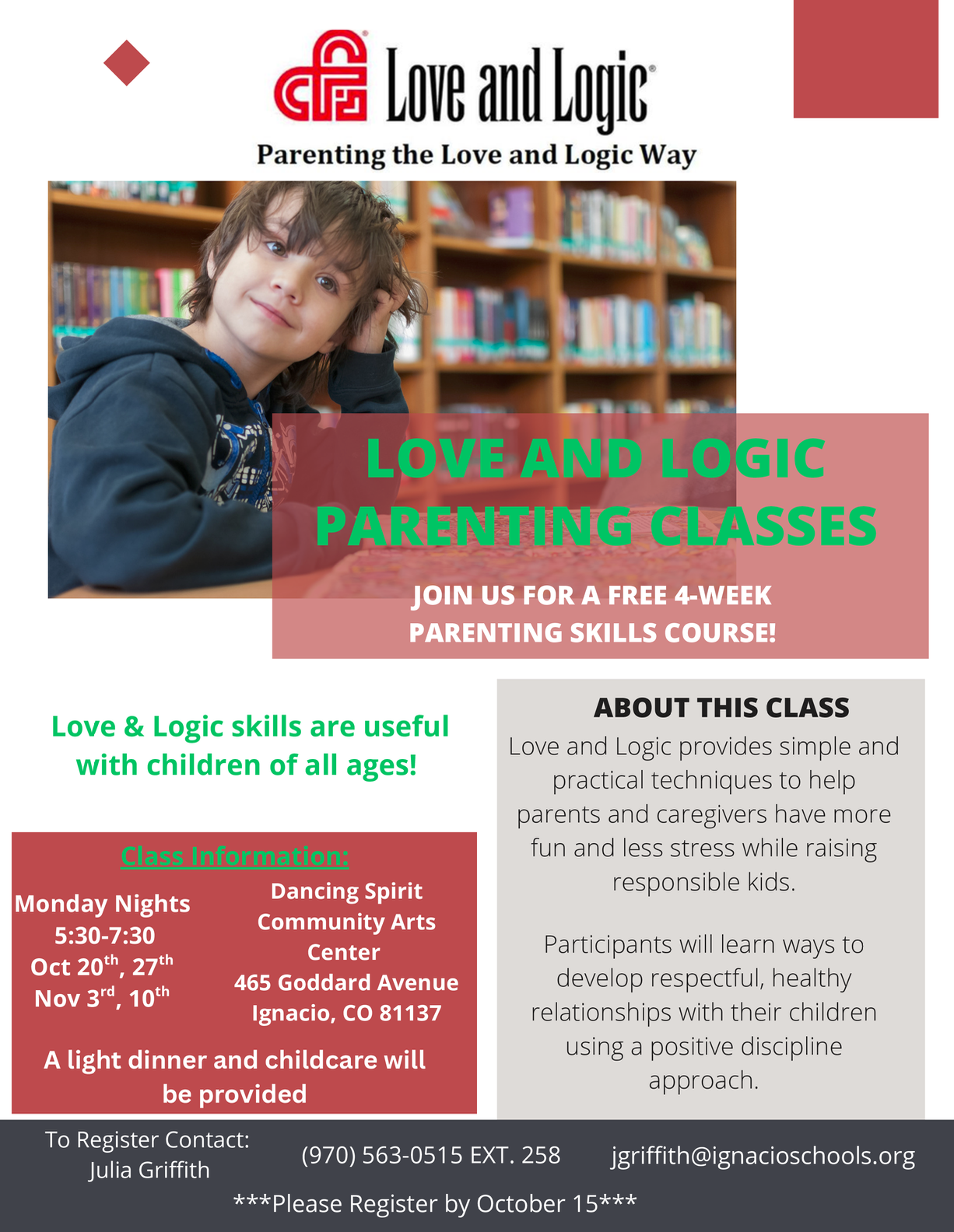 Love & Logic Class for Parents/ Caregivers